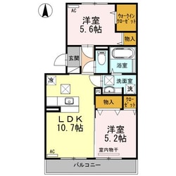 ラヴィーダB棟の物件間取画像